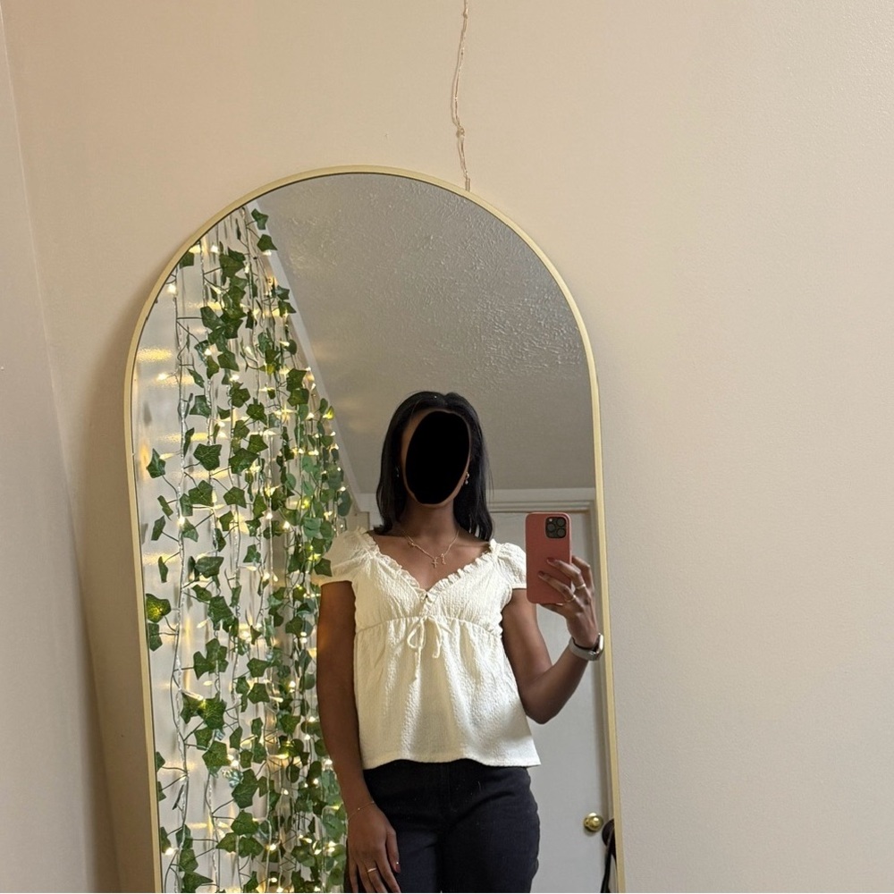 White Ruffle Top